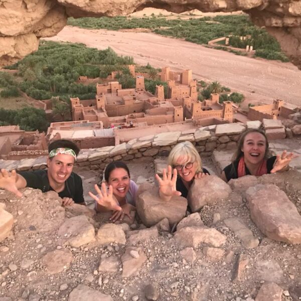 Ksar Ait Ben Haddou with a group of travellers
